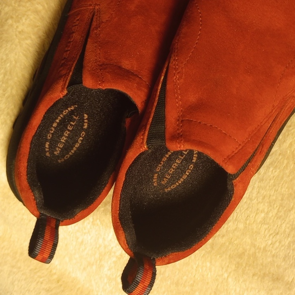 Merrell Womens Jungle Moc Sunset Red Suede Slip On Shoes - Size 7 - Picture 4 of 8